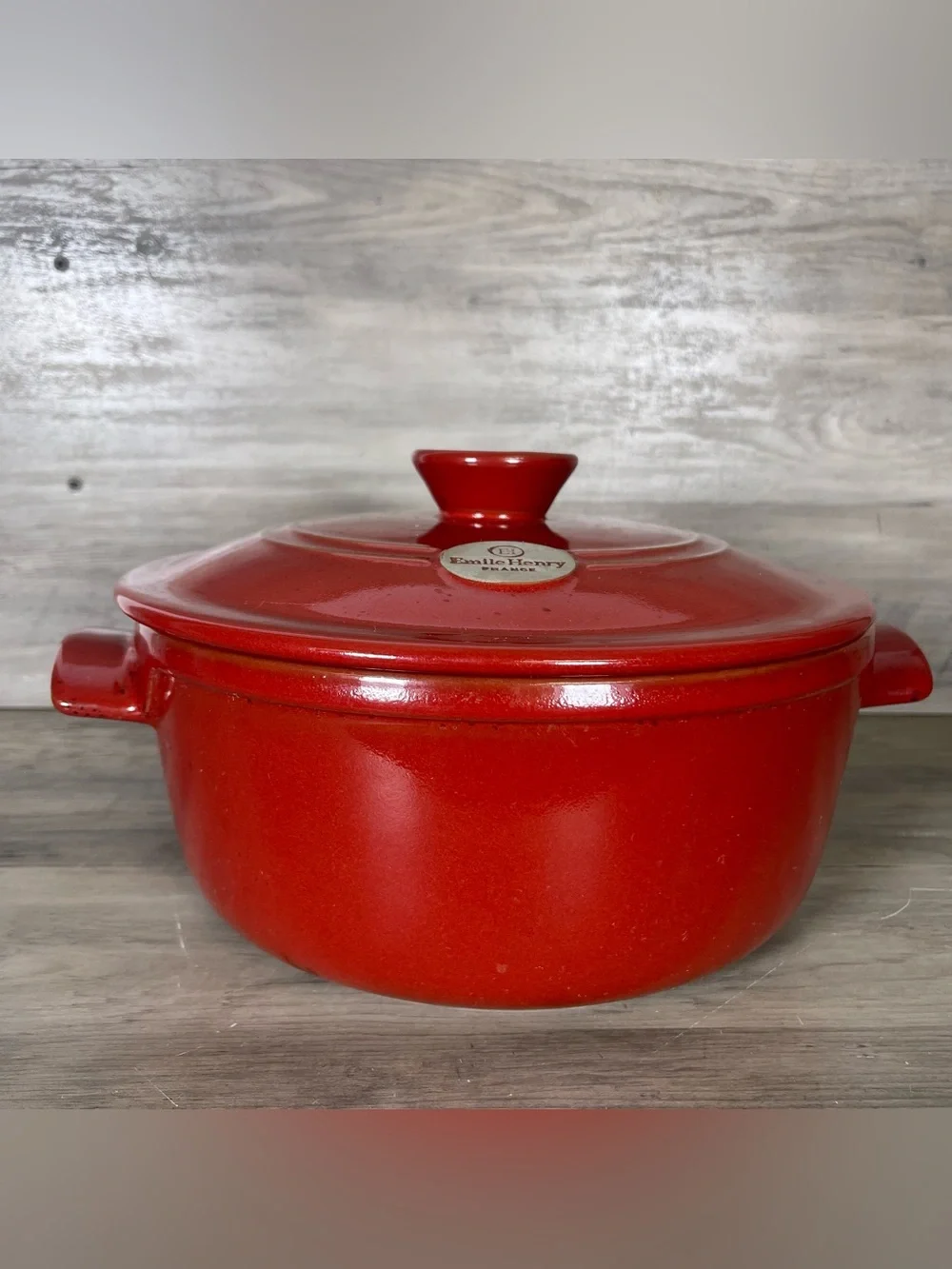 Emile Henry France Large Red Dutch Pot